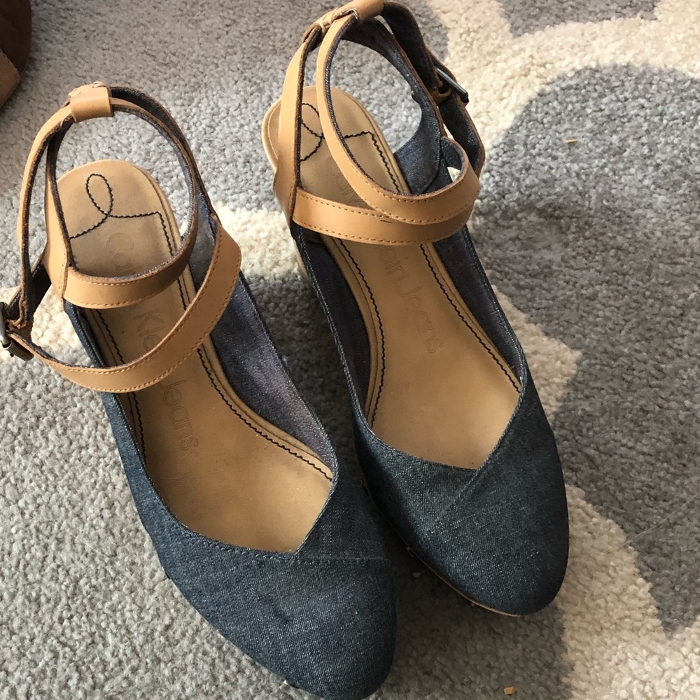 Calvin Klein wedge heels/sandals size 10